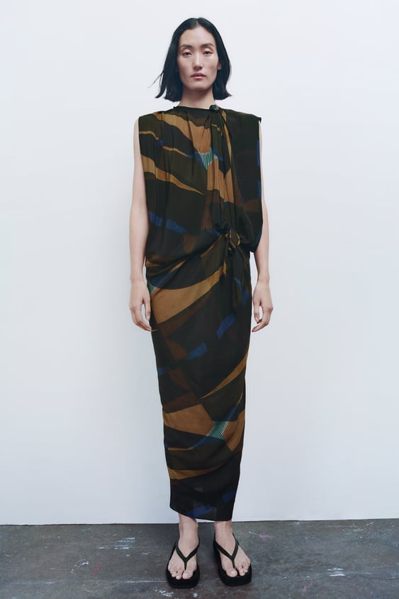 자라 원피스 Zara DRAPED DRESS LIMITED EDITION,Multicolored