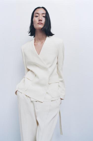 Zara womens white suit clearance