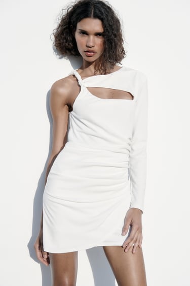 Image 0 of ASYMMETRIC DRESS WITH TWISTED DETAIL from Zara