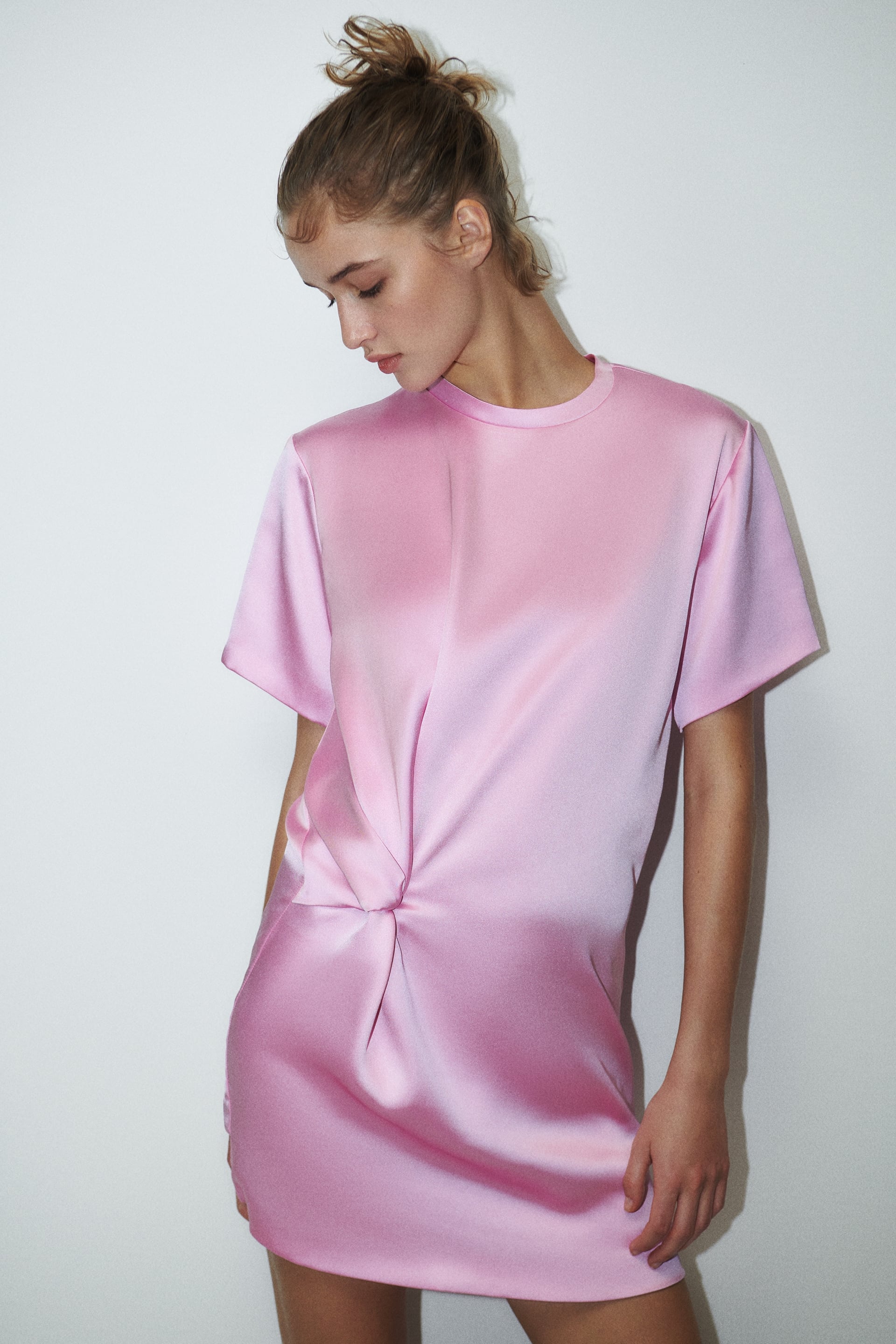 Short Satin Dress - Pink | Zara Spain