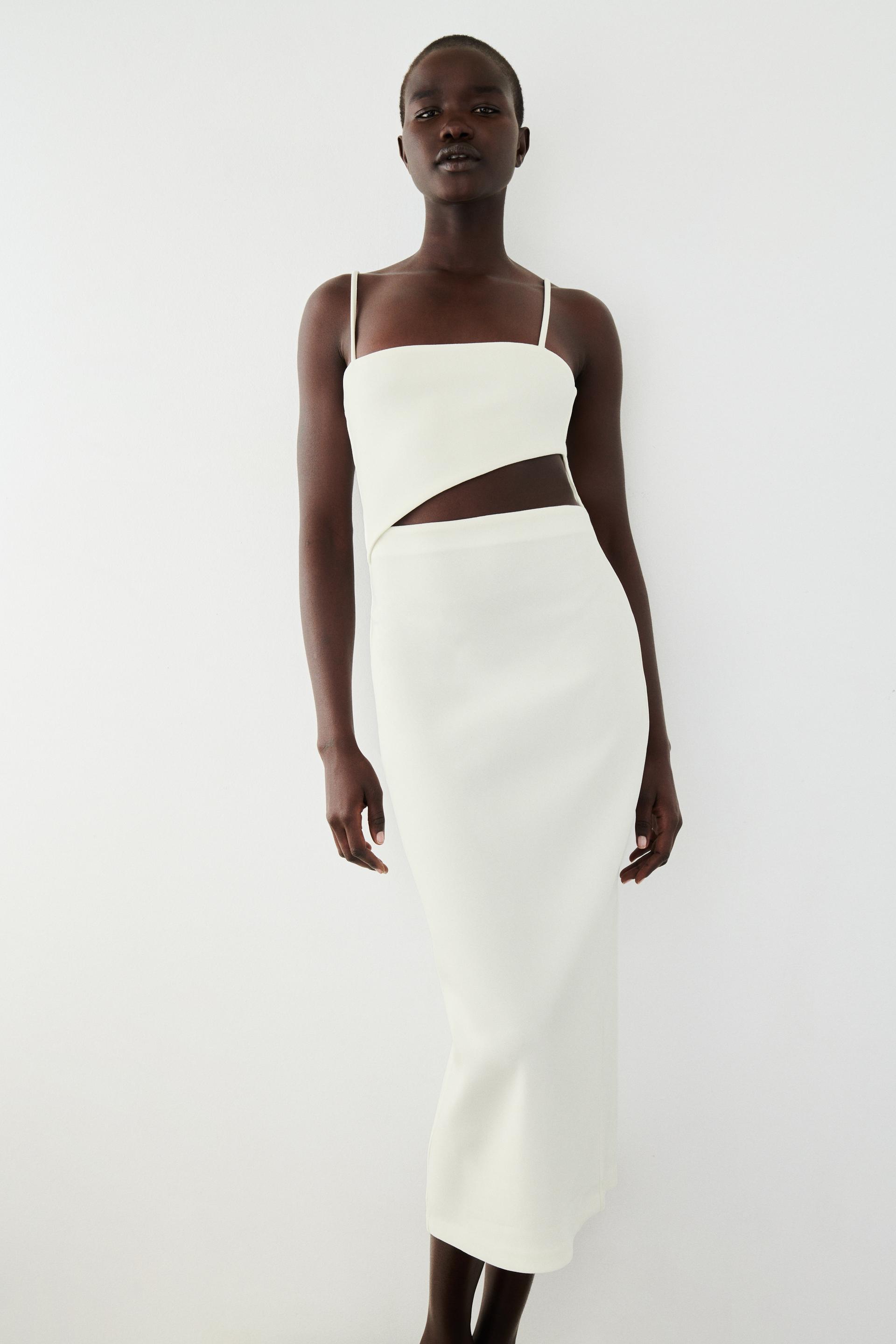 Zara white dress with cutouts Clearance