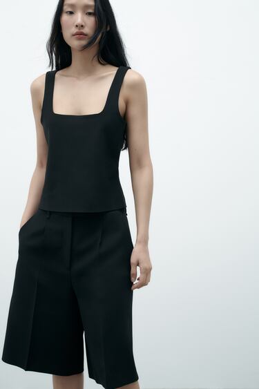 Image 0 of SQUARE NECK TOP from Zara