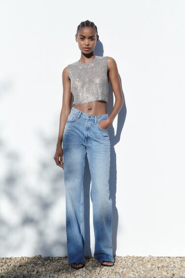 Image 0 of RHINESTONE TOP WITH OPEN BACK from Zara