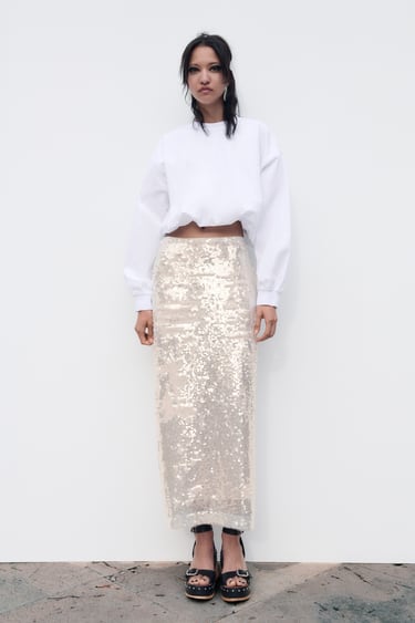 Image 0 of SEQUIN SKIRT LIMITED EDITION from Zara