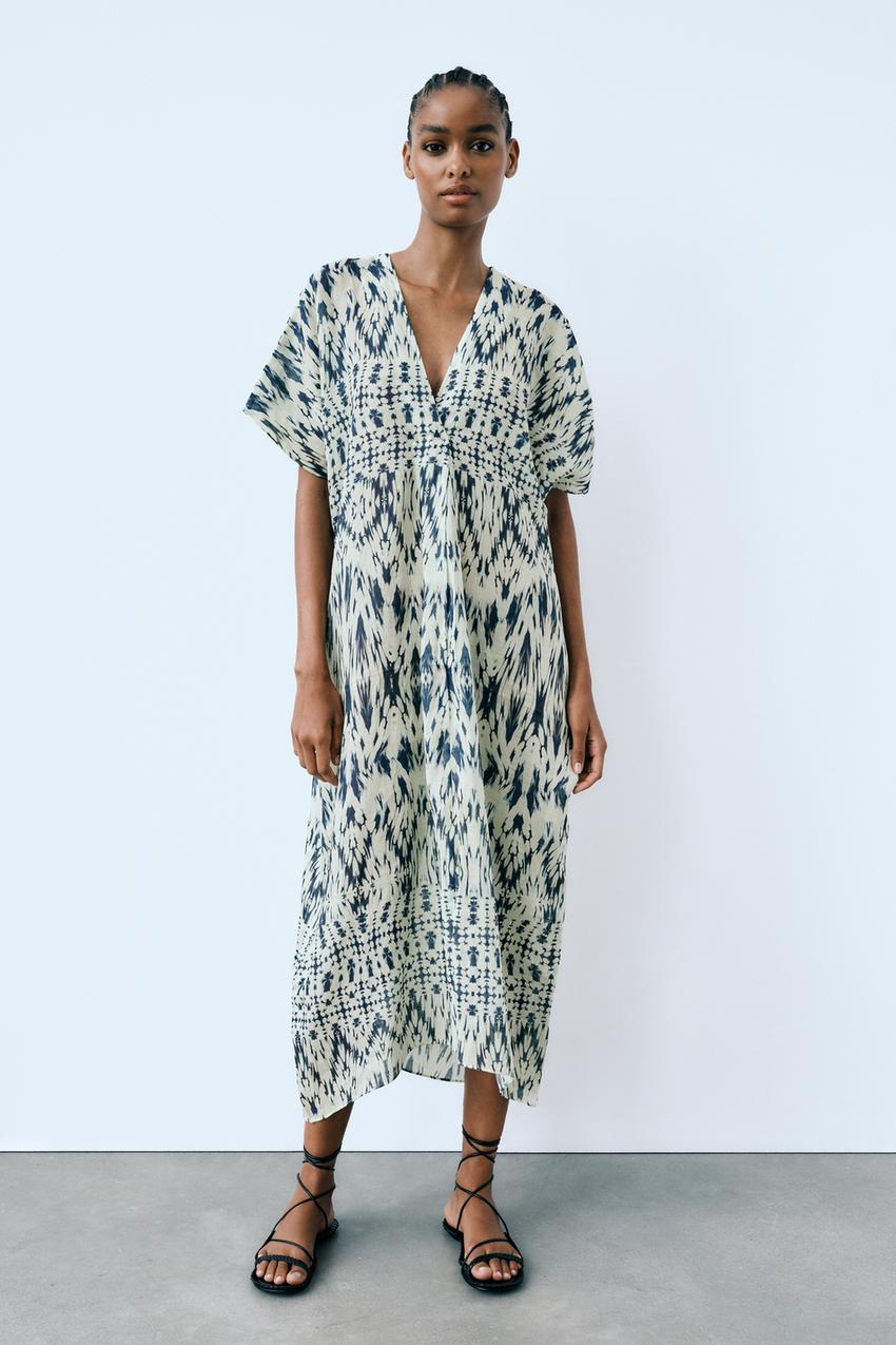 PRINTED RAMIE TUNIC DRESS - Multicolored | ZARA United States