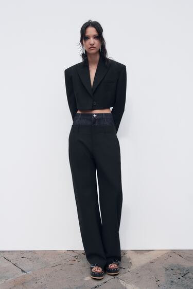Image 0 of LIMITED EDITION CONTRASTING PANTS from Zara
