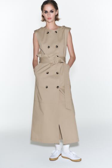 Image 0 of GABARDINE DRESS WITH BELT from Zara