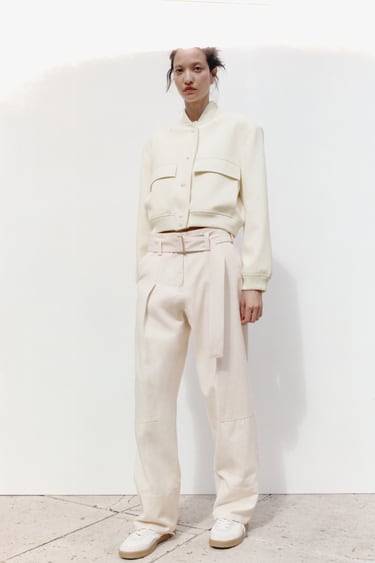 Image 0 of COTTON TROUSERS WITH BELT from Zara