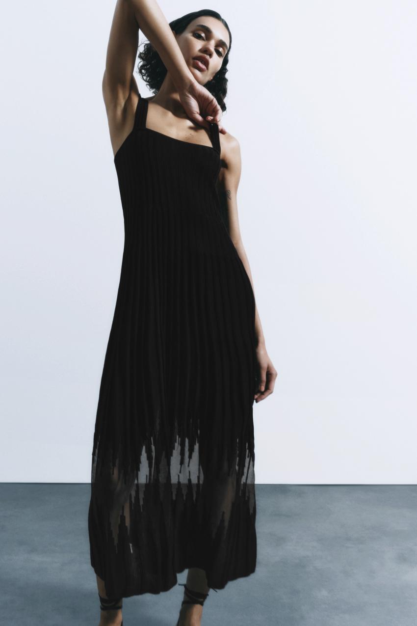 Zara black midi dress limited edition Clearance