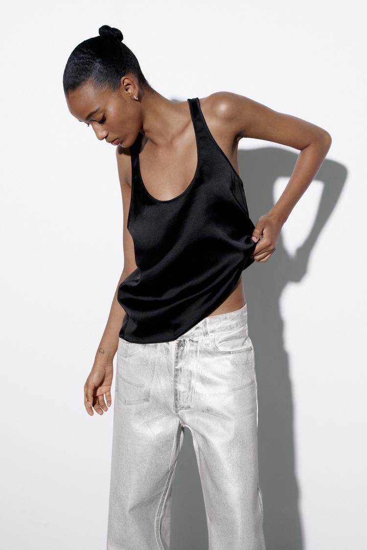 Zara satin tank Clearance