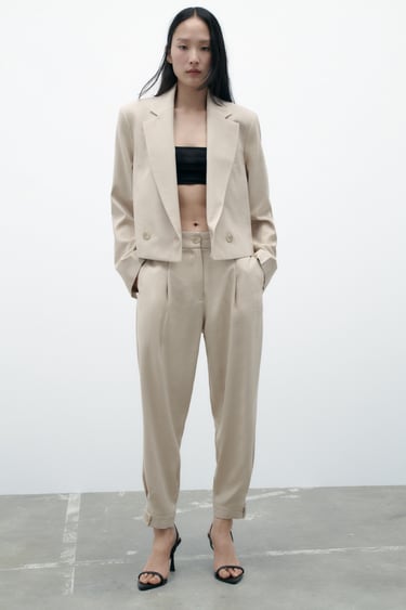 Image 0 of TROUSERS WITH CUFFED HEMS from Zara