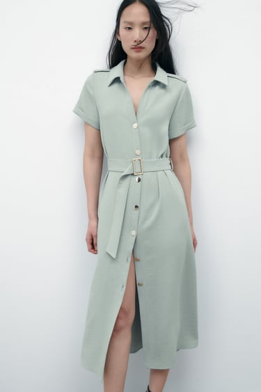 Image 0 of BELTED SHIRTDRESS from Zara
