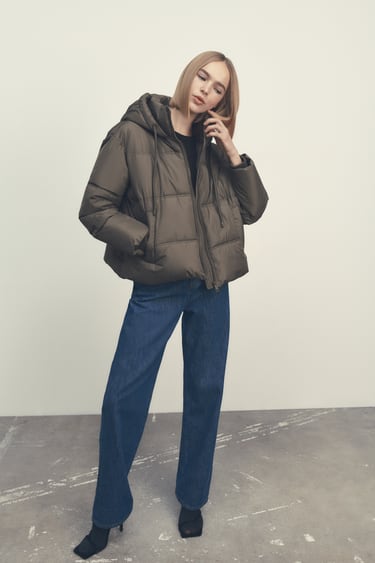 Image 0 of WATER AND WIND PROTECTION PUFFER JACKET WITH A HOOD from Zara