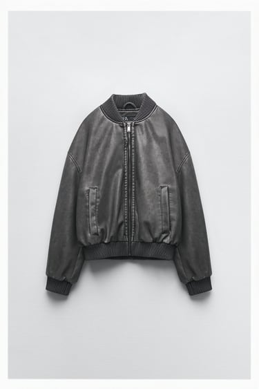 Image 0 of FADED-EFFECT BOMBER JACKET from Zara