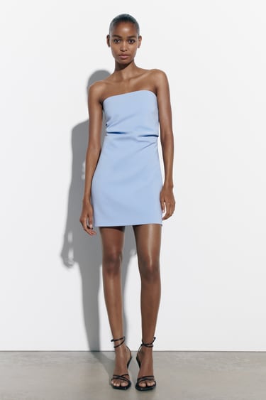 Image 0 of STRAPLESS SHORT DRESS from Zara