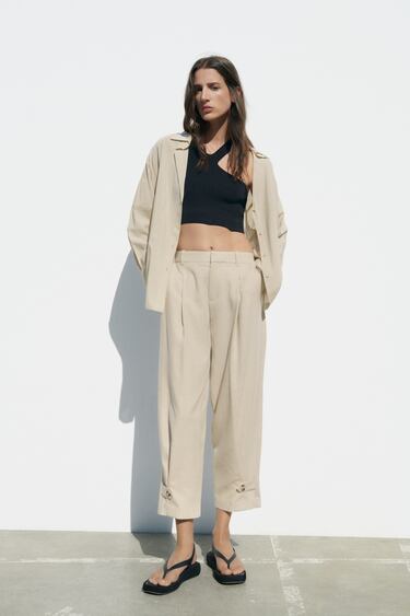 Image 0 of RUSTIC TROUSERS WITH CUFFED HEMS from Zara