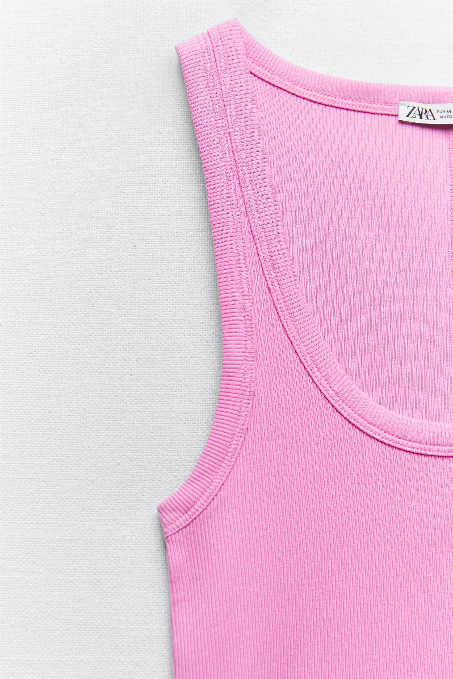 Zara pink ribbed top Clearance