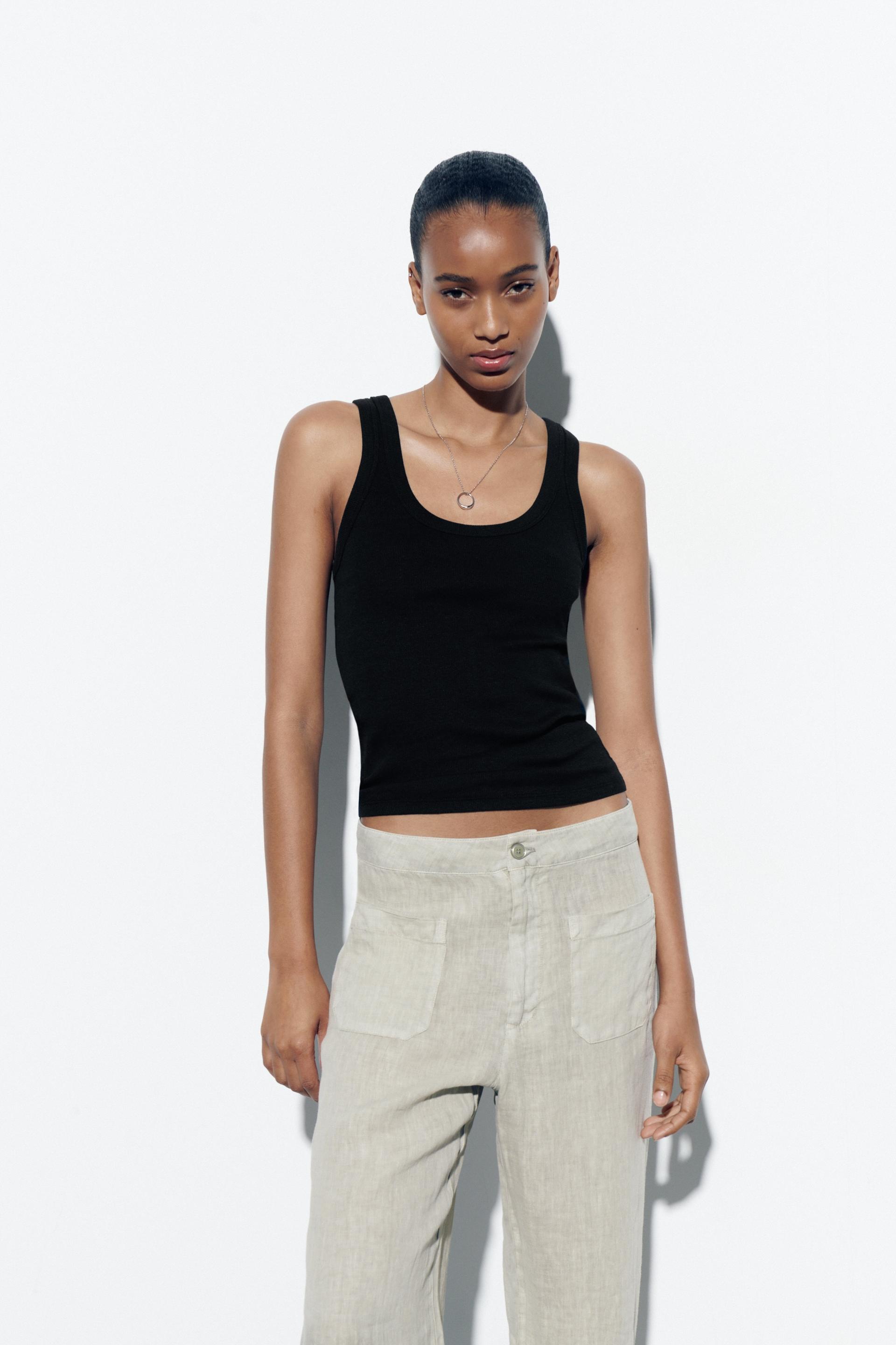 Racerback crop top zara Outlet
