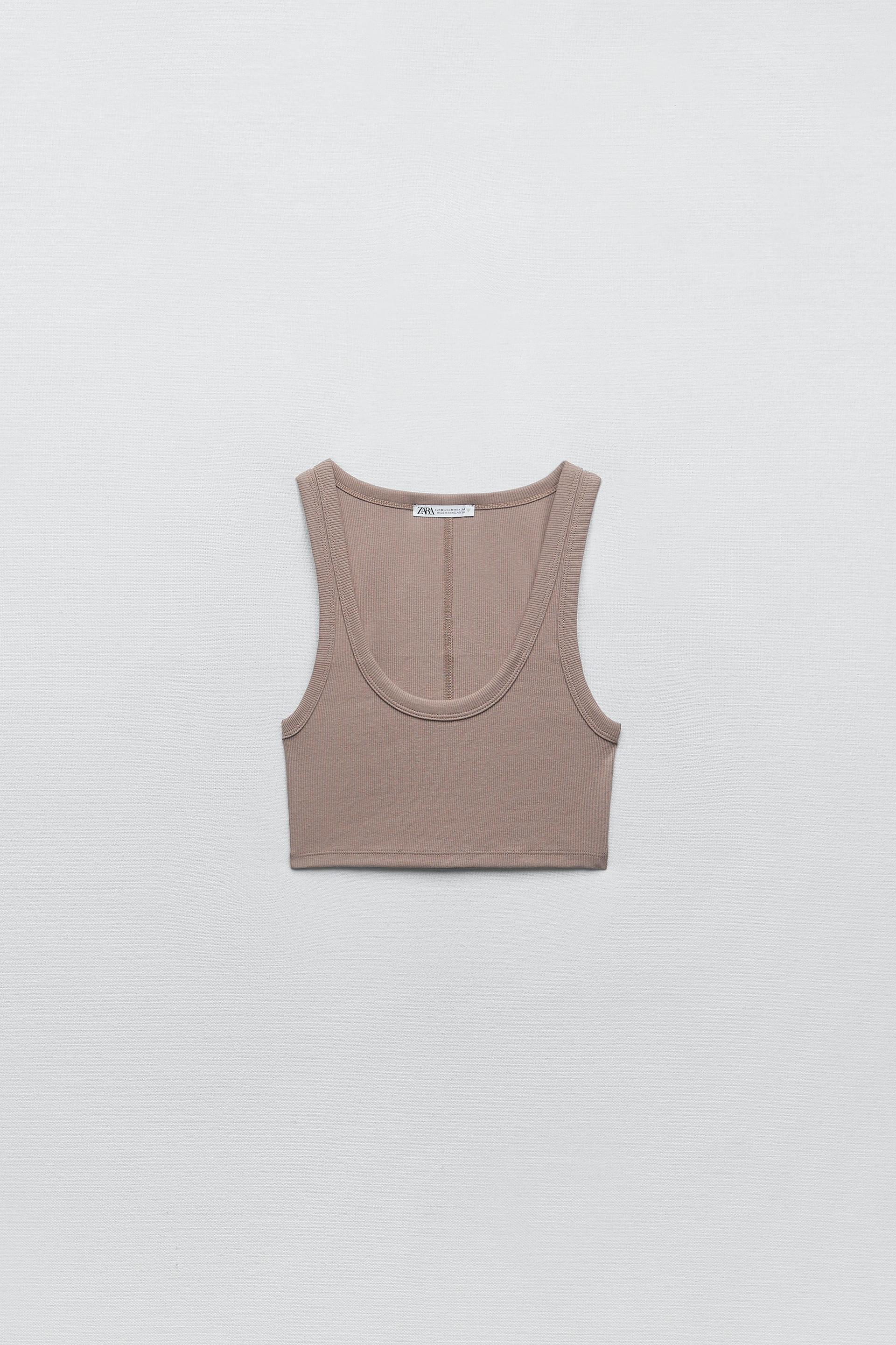 Crop top zara beige Clearance
