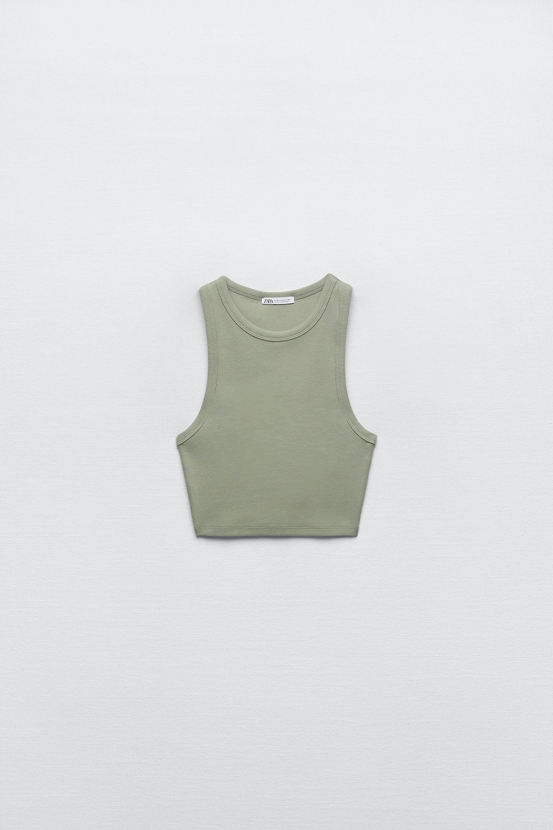 Zara green racer top Clearance