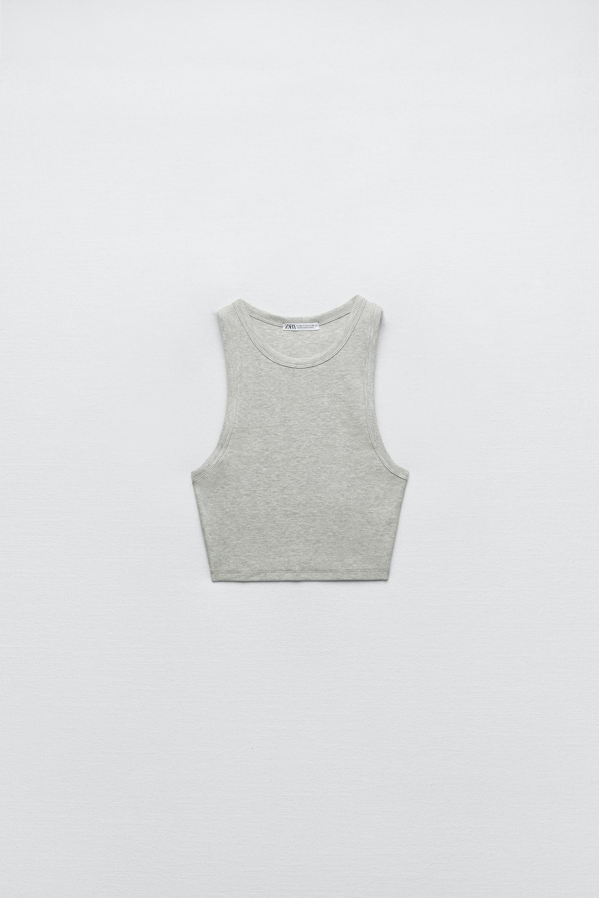 Zara basic ribbed crop top Clearance