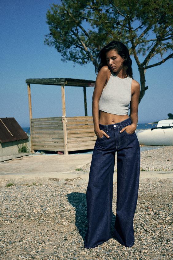 Blue tank top zara clearance