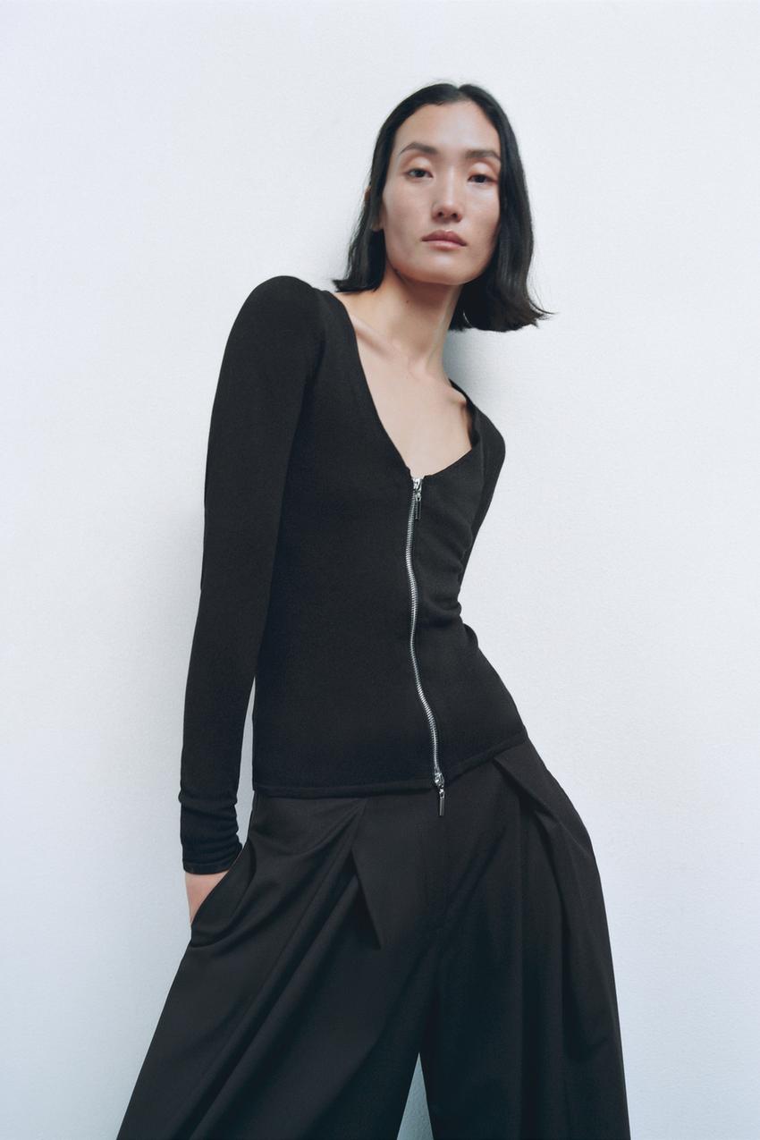 Zara zipper knit jacket Outlet