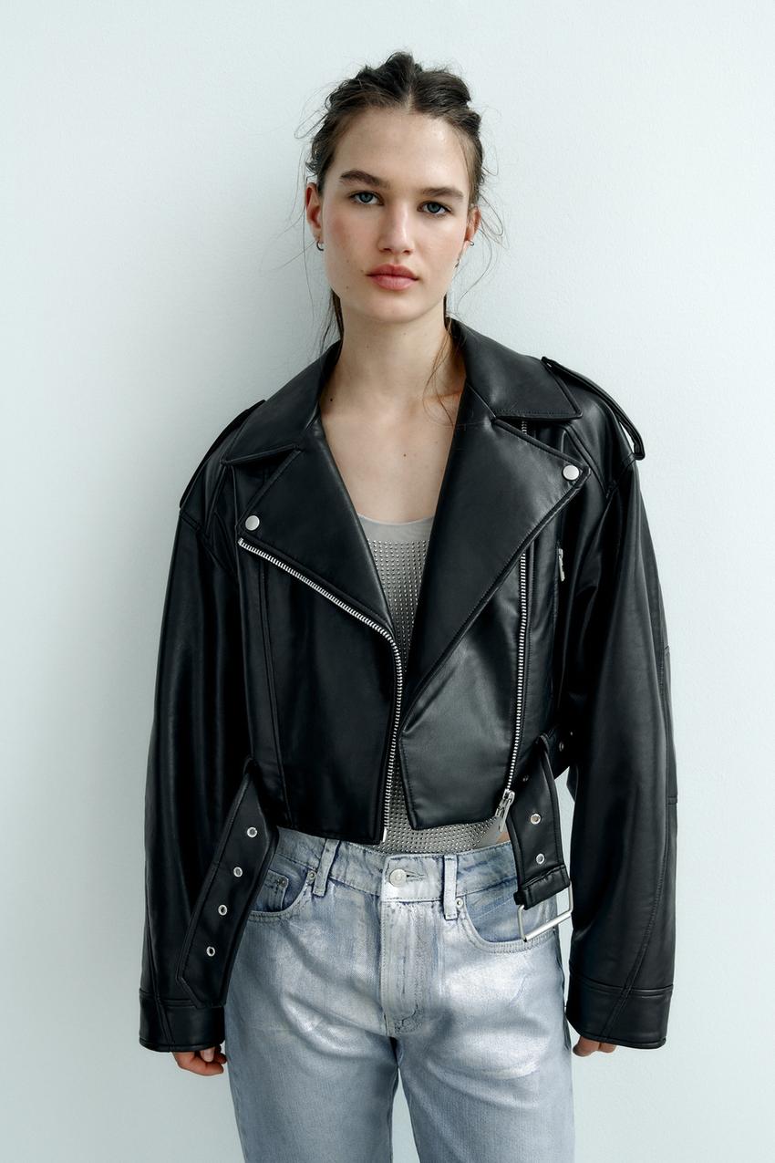 Leather jacket women's zara Clearance