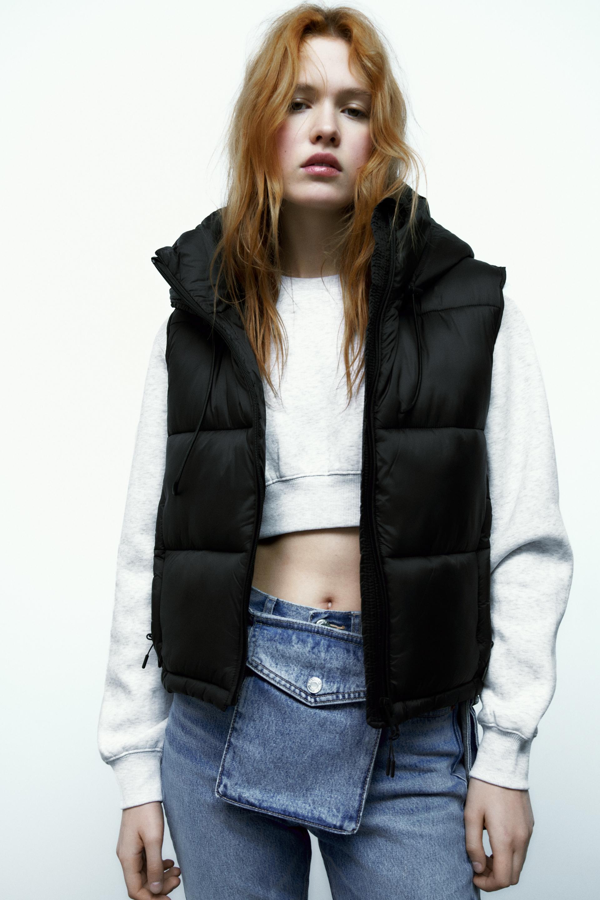 Zara puffer gilet women's Clearance