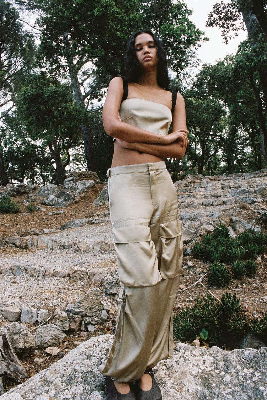 Zara satin crop Clearance