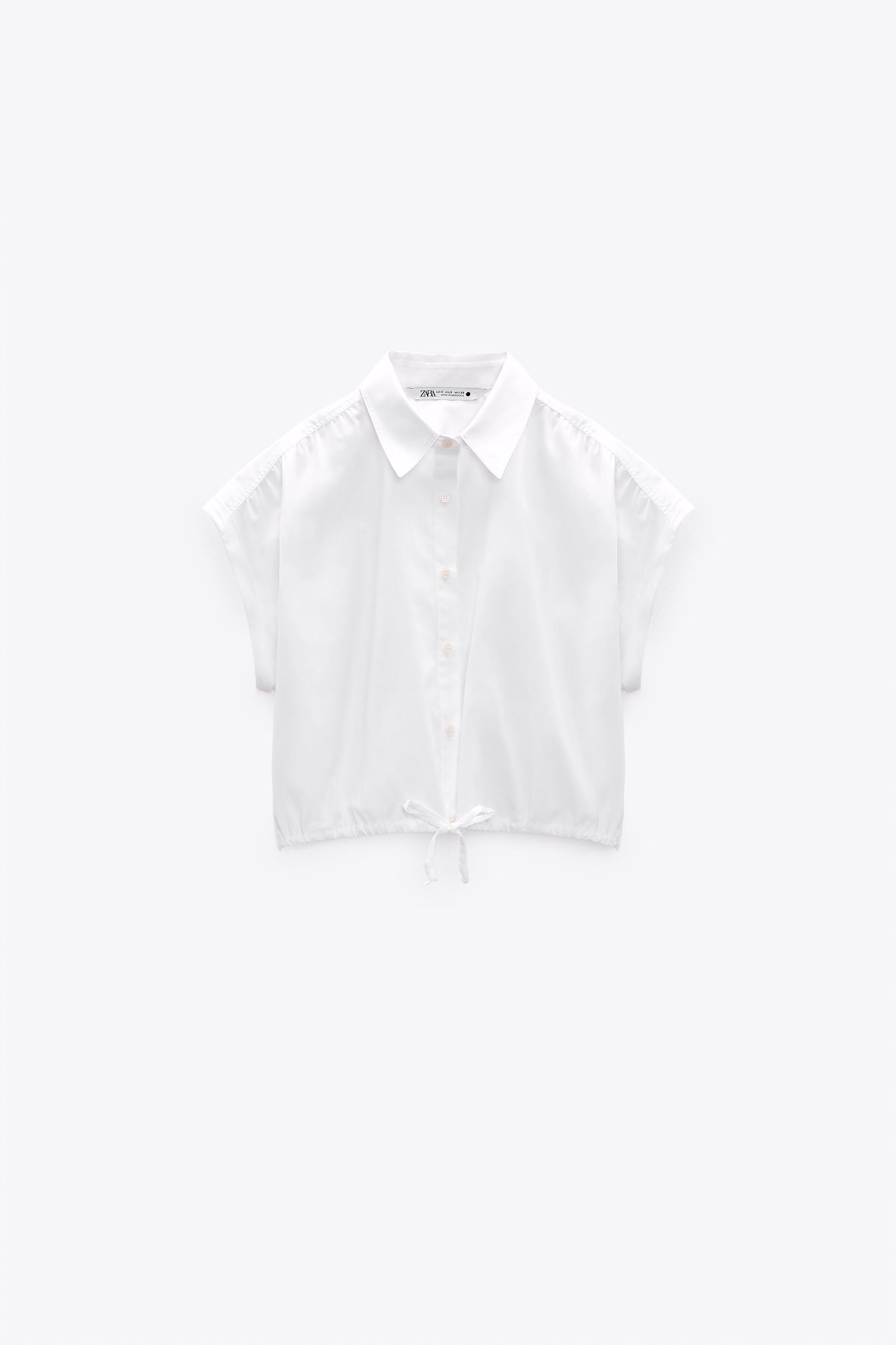 ZARA タイフロントシャツ ブラウスエクリュオフホワイト 116 半袖トップス トップス(その他) | 925panda.co.il