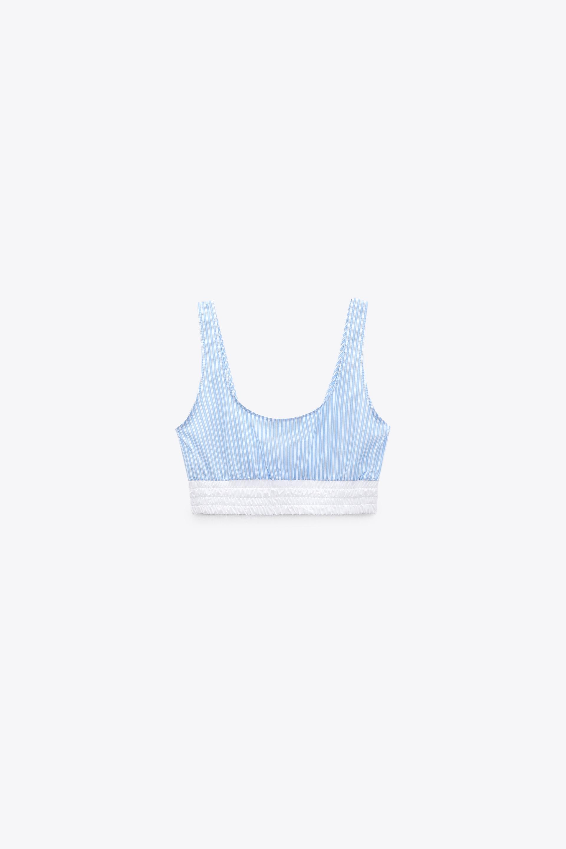 Striped Crop Top - Blue/White | Zara Spain