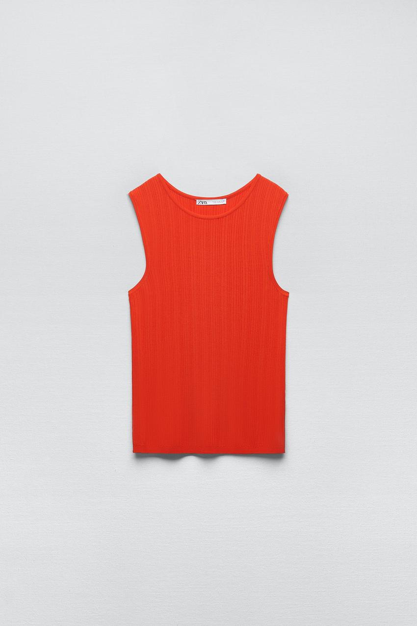 Orange knit top zara clearance