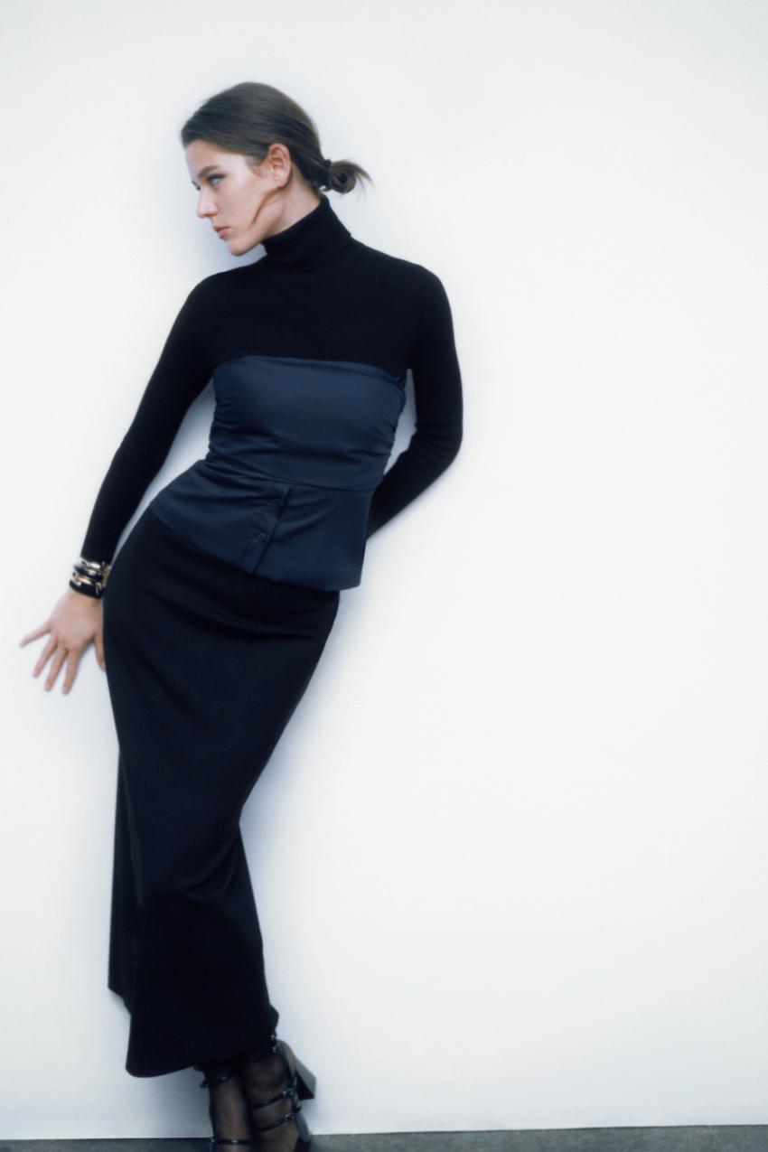 Zara ladies black polo neck jumper Clearance