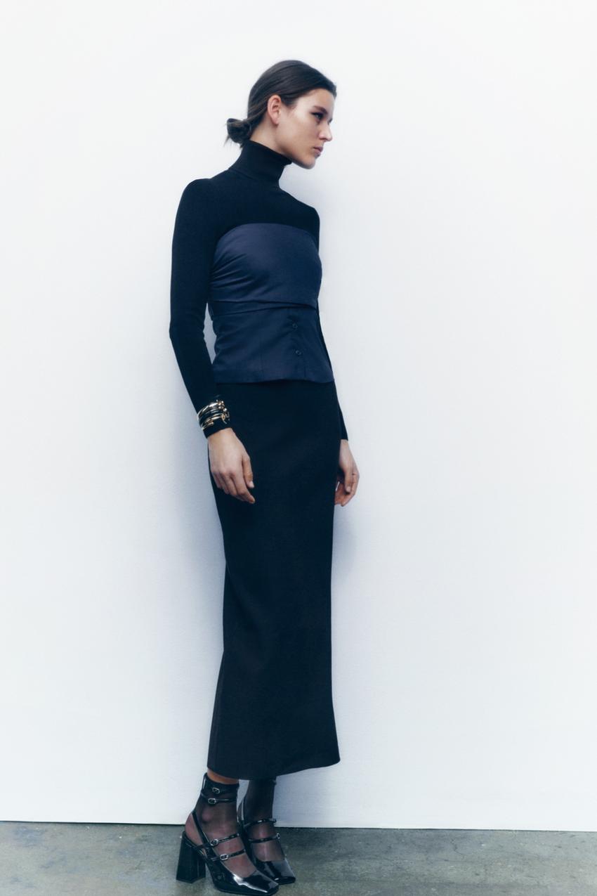 Zara ladies black polo neck jumper Clearance