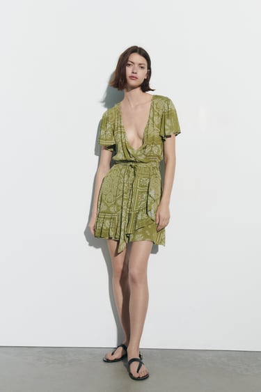 Image 0 of PAISLEY PRINT MINI DRESS from Zara