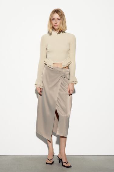 Image 0 of SATIN EFFECT RUCHED SKIRT from Zara
