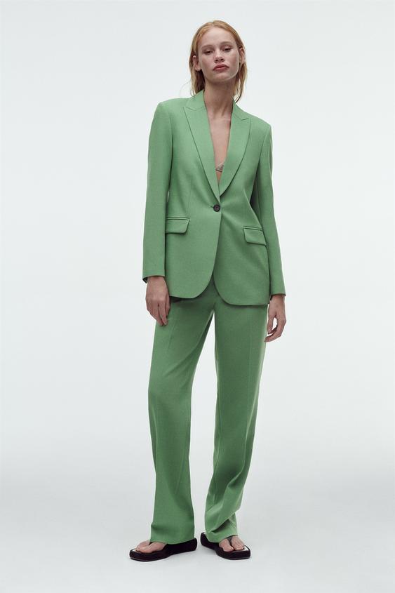 Green pant suit zara Clearance