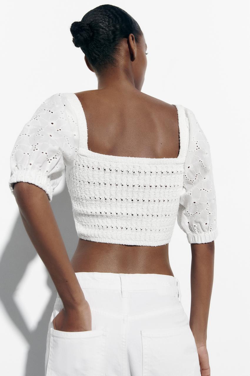 Zara contrast crop top Clearance