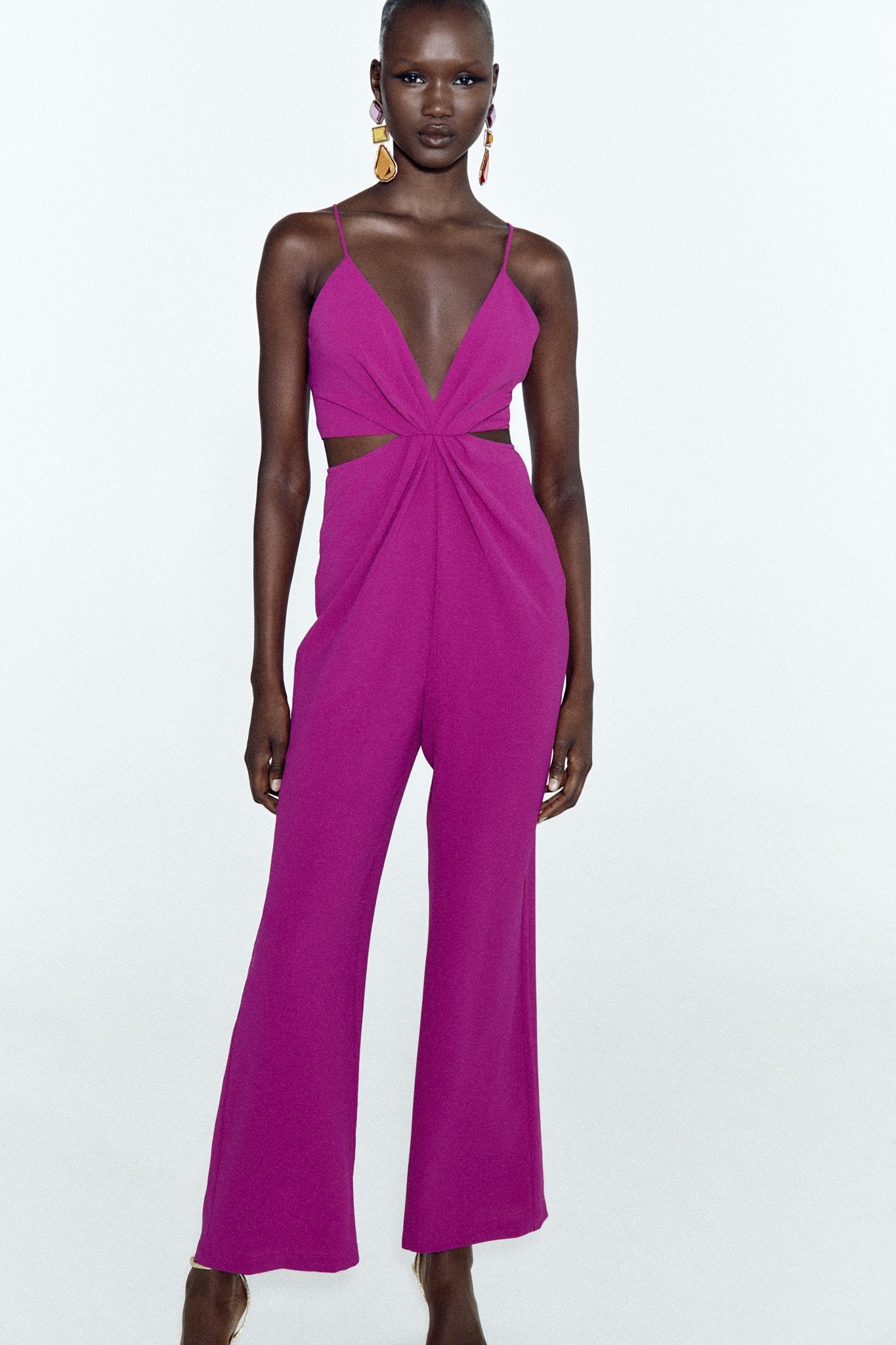 Zara purple jumpsuit Clearance