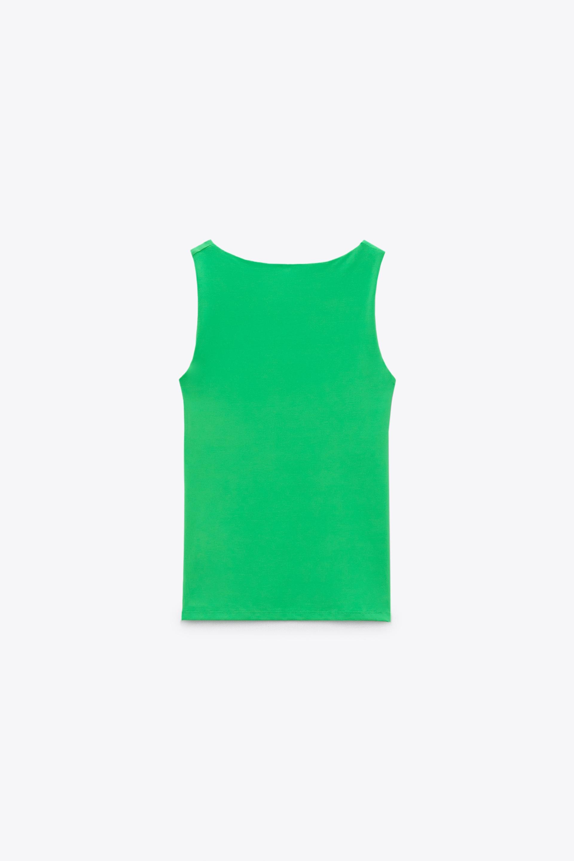 Zara neon green tank top Clearance