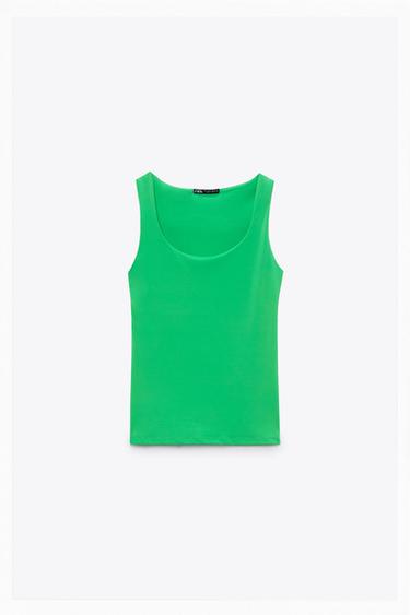 Zara neon green tank top Clearance