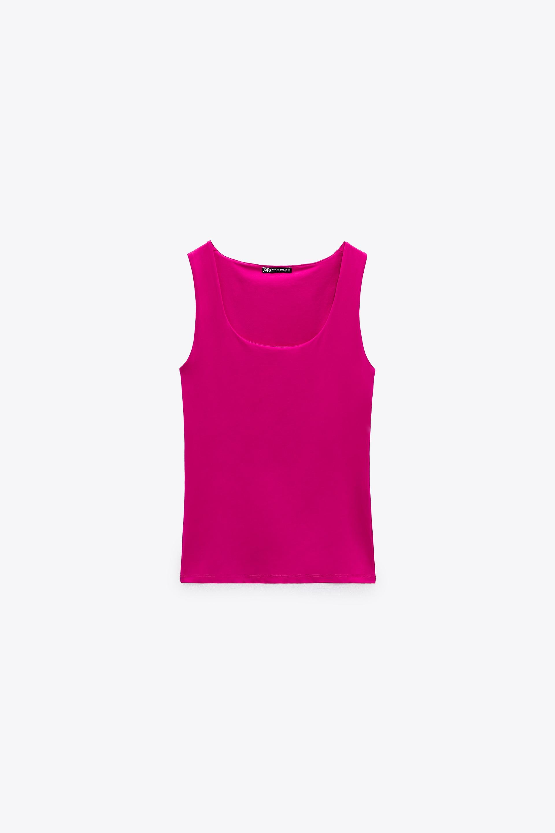 Top Camiseta Elastica Tirante Ancho Zara CAMISETA MANGA CORTA Zara