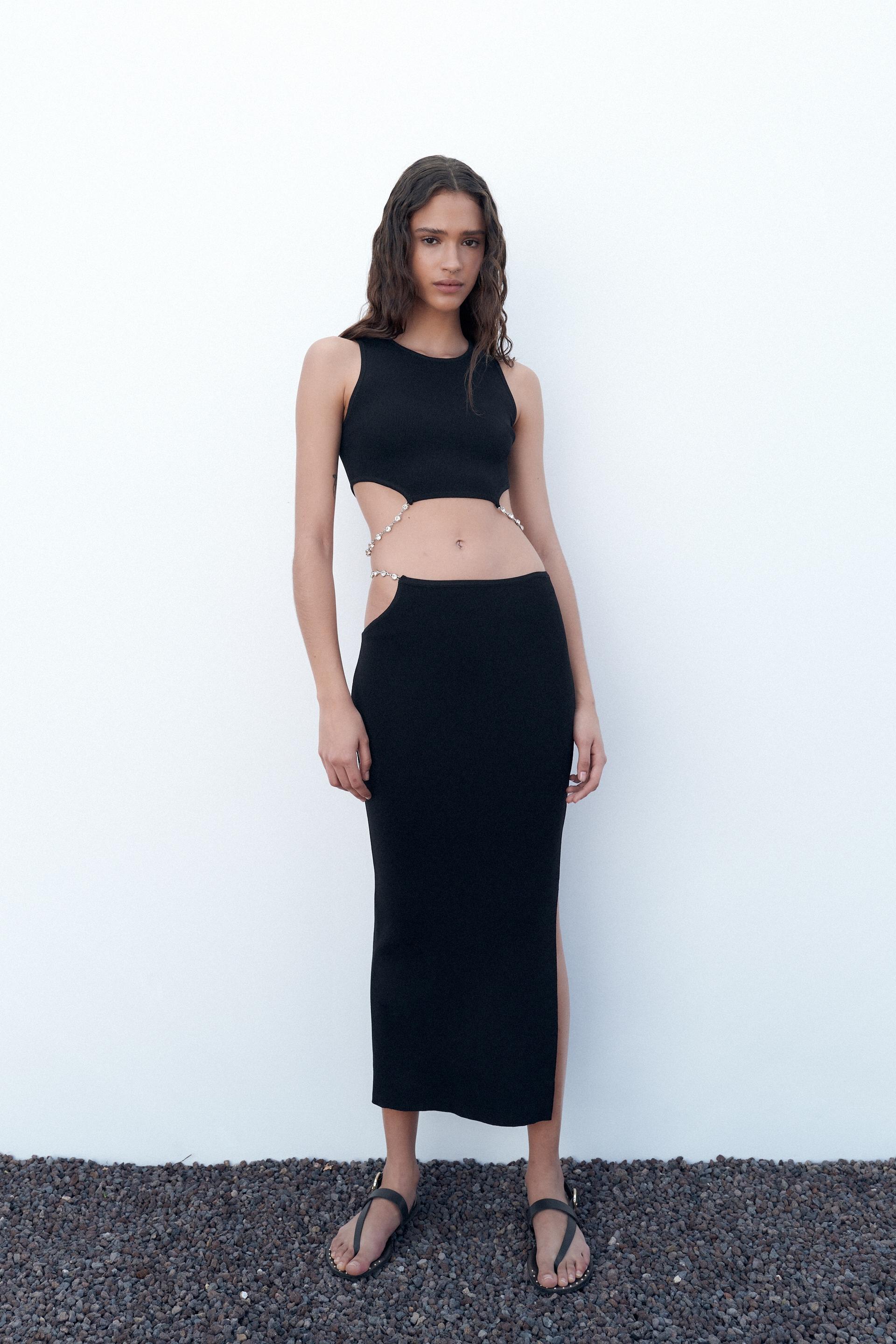 Zara black knit skirt Clearance