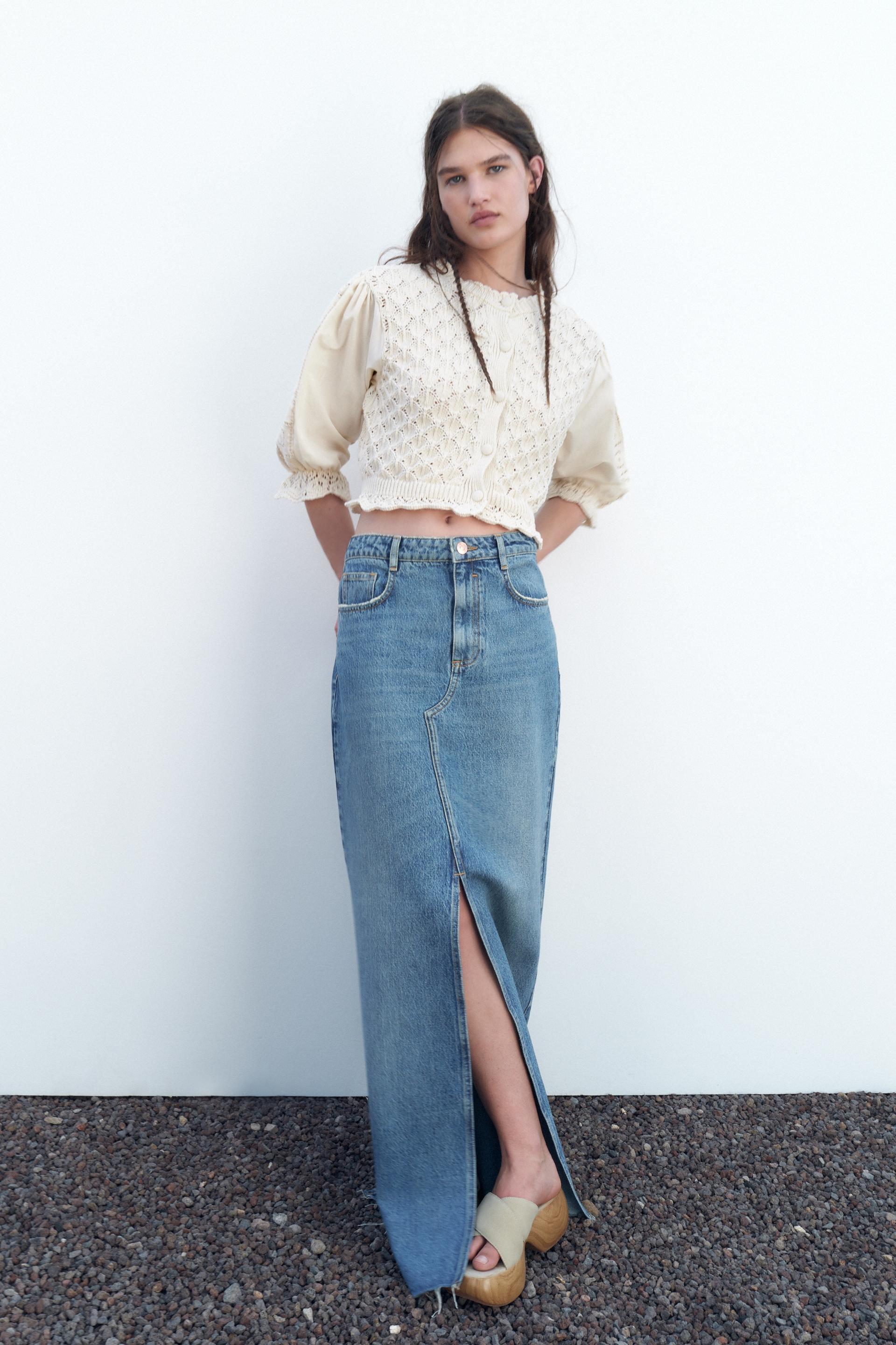Zara contrasting knit cardigan Clearance