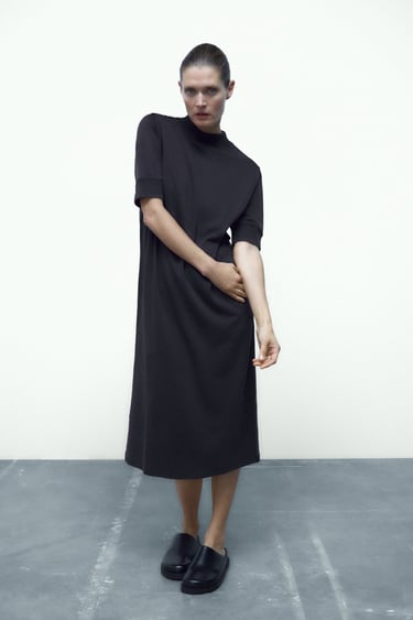 Image 0 of RIB PLUSH DRESS from Zara