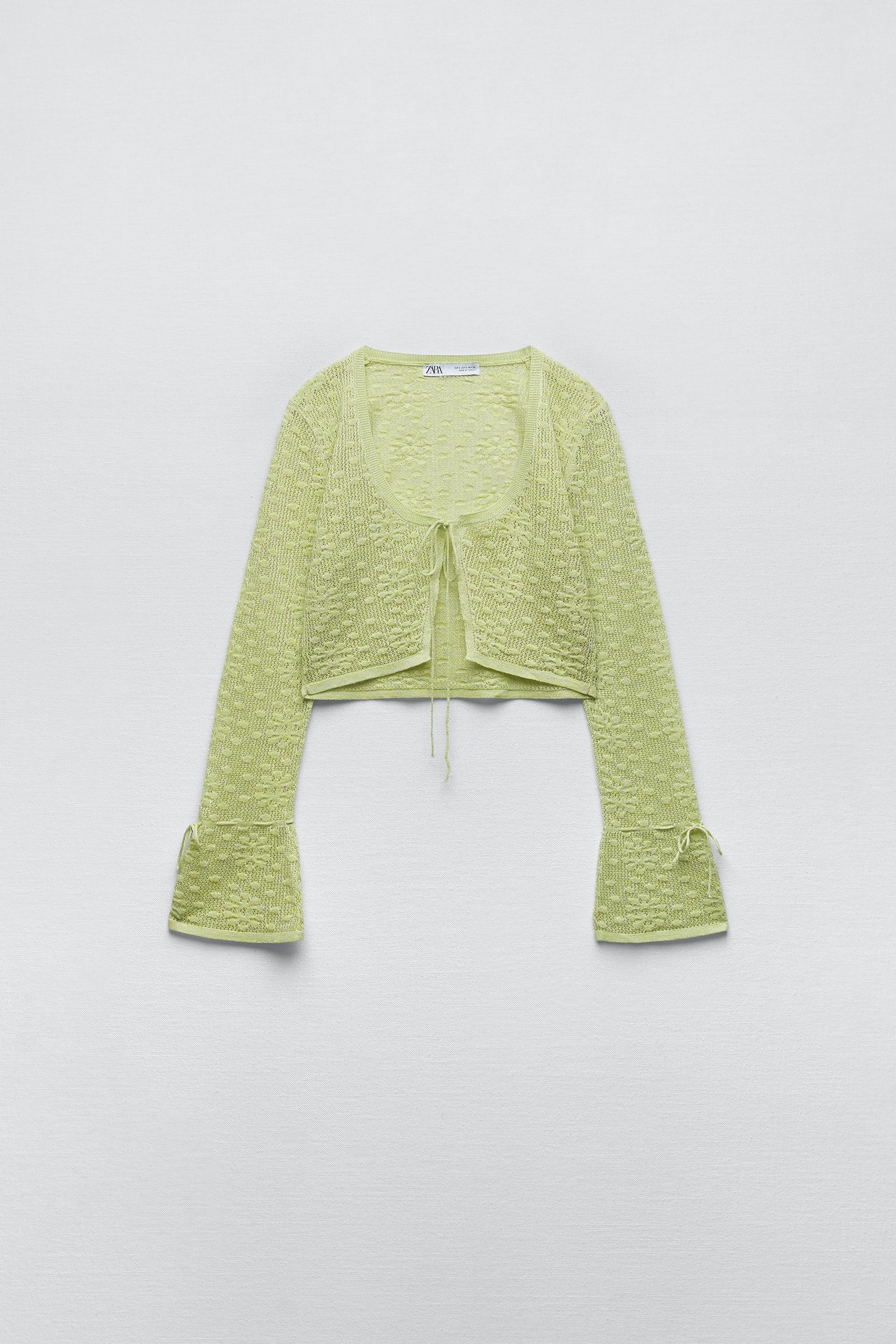 Zara lime green cardigan Clearance