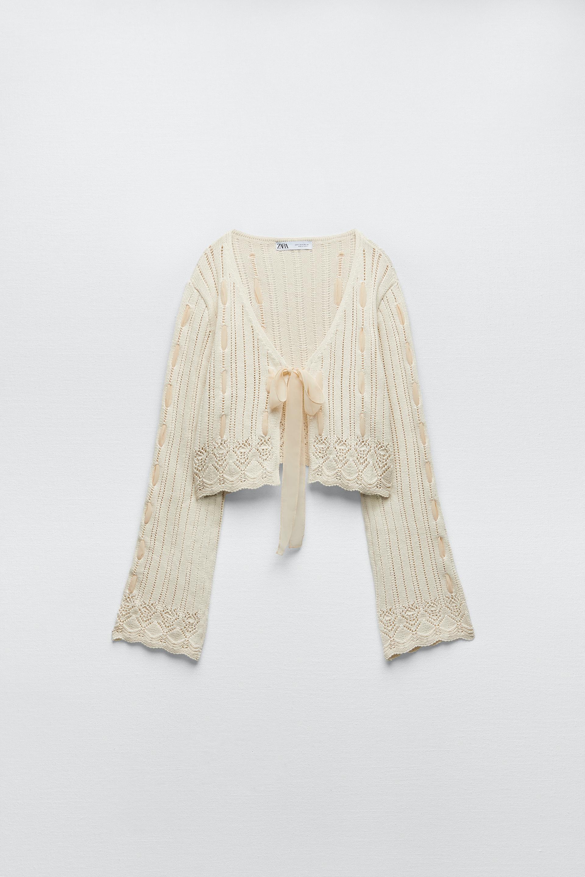 Zara contrasting knit cardigan Clearance