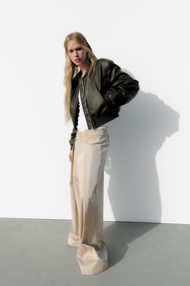 Image 0 of FAUX LEATHER BOMBER from Zara