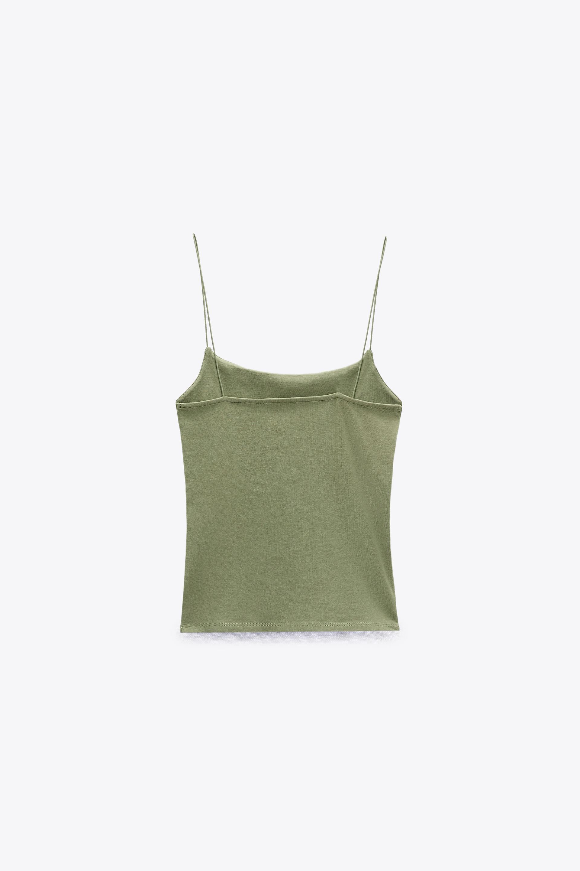 Zara tank top green Clearance